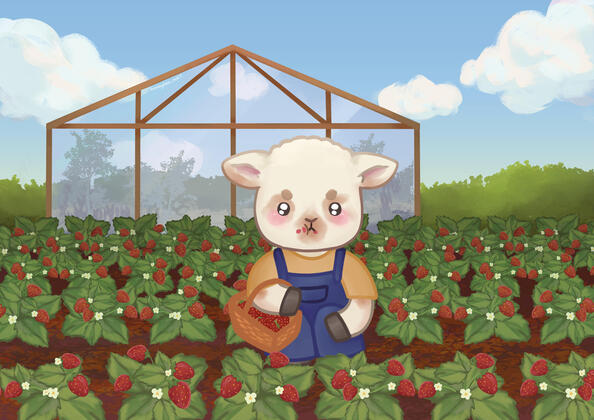 Original work - Foraging for Strawberries